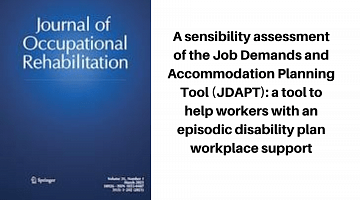 Journal of Occupational Rehabilitation new publication