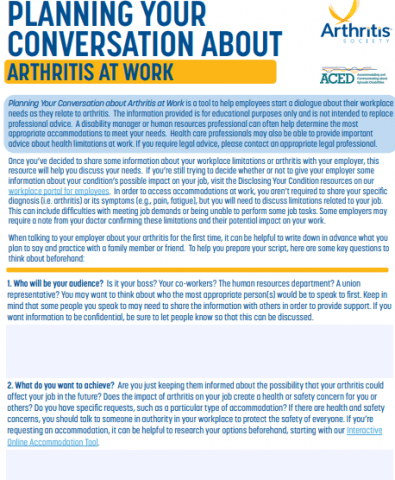 Picture of planning a conversation tool
